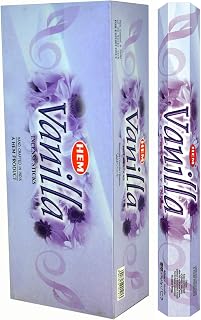 Hem Vanilla Incense Sticks – 120 Sticks (6 x 20g Tubes) | Sweet & Soothing Vanilla Aroma | Ideal for Meditation, Relaxation & Home Freshness | Handcrafted, Low-Smoke, 35–40 Min Burn Time