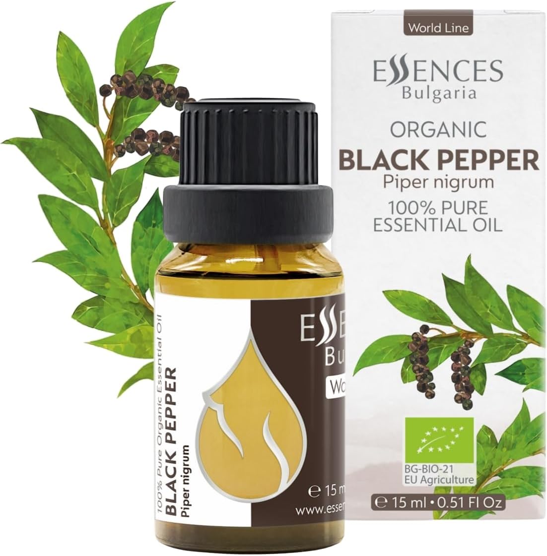 Essences Bulgaria Organic Black Pepper Essential Oil 0.51 Fl Oz