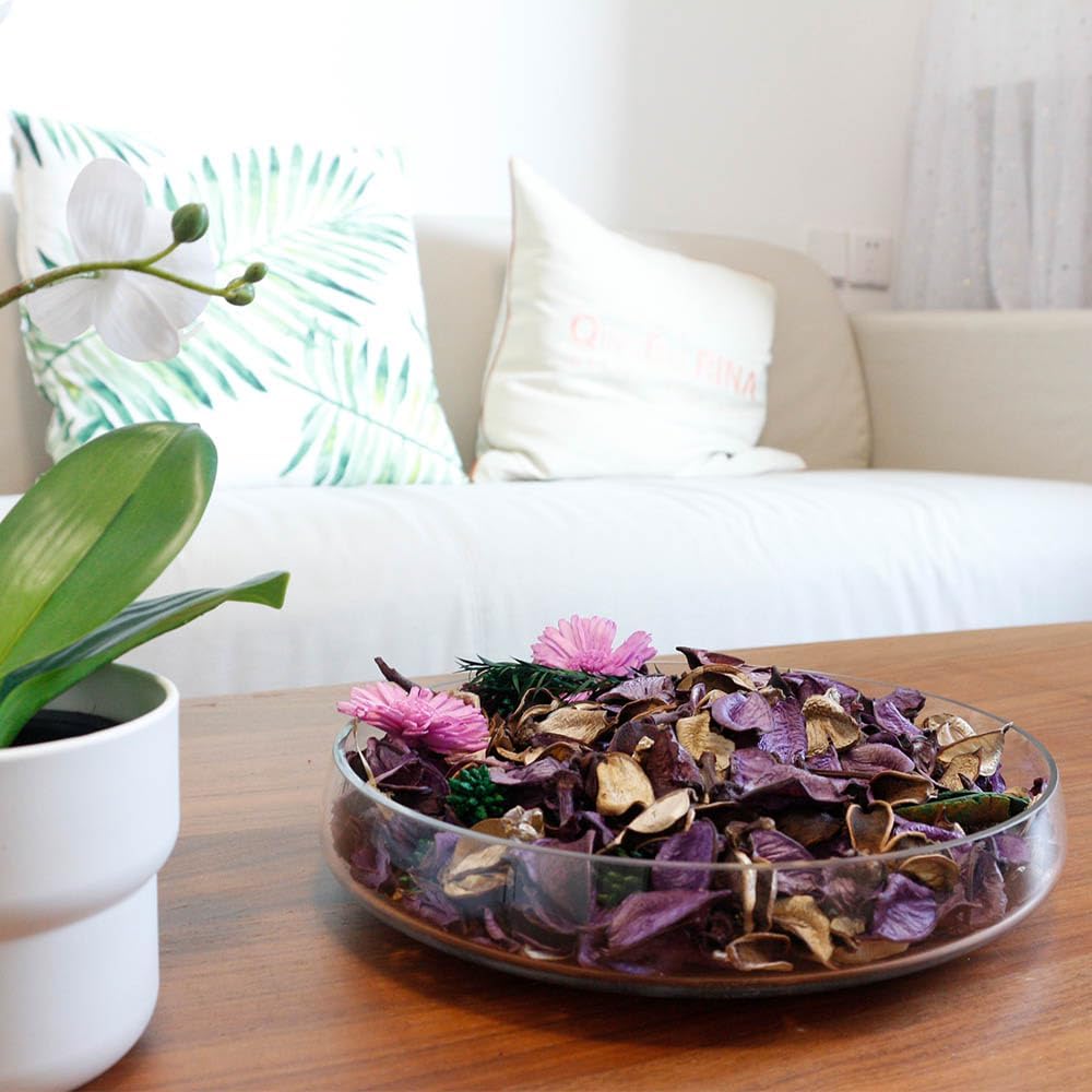 Qingbei Rina Spring Potpourri Bags,Lavender Scented Potpourri Bowl Filler,Purple Decorative Dried Flowers,Home Fragrance Sachet of Petals, Vase Fillers,Bathroom Decor(8.4 oz)