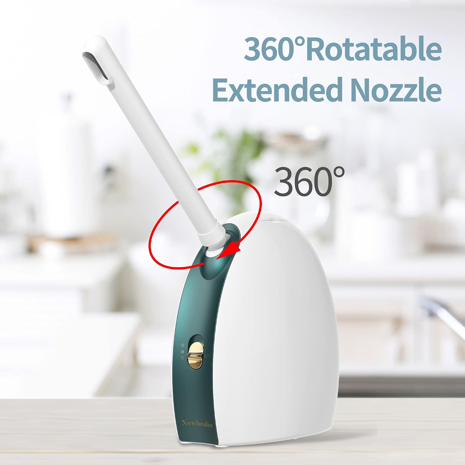 Newbealer Extended Nozzle for 3in1 Facial Steamer, 360° Rotatable Arm - Extra Flexibility for Portable Spa - Personal Care Use at Home or Salon, Replaceable Accessory (Not Include Facial Steamer)
