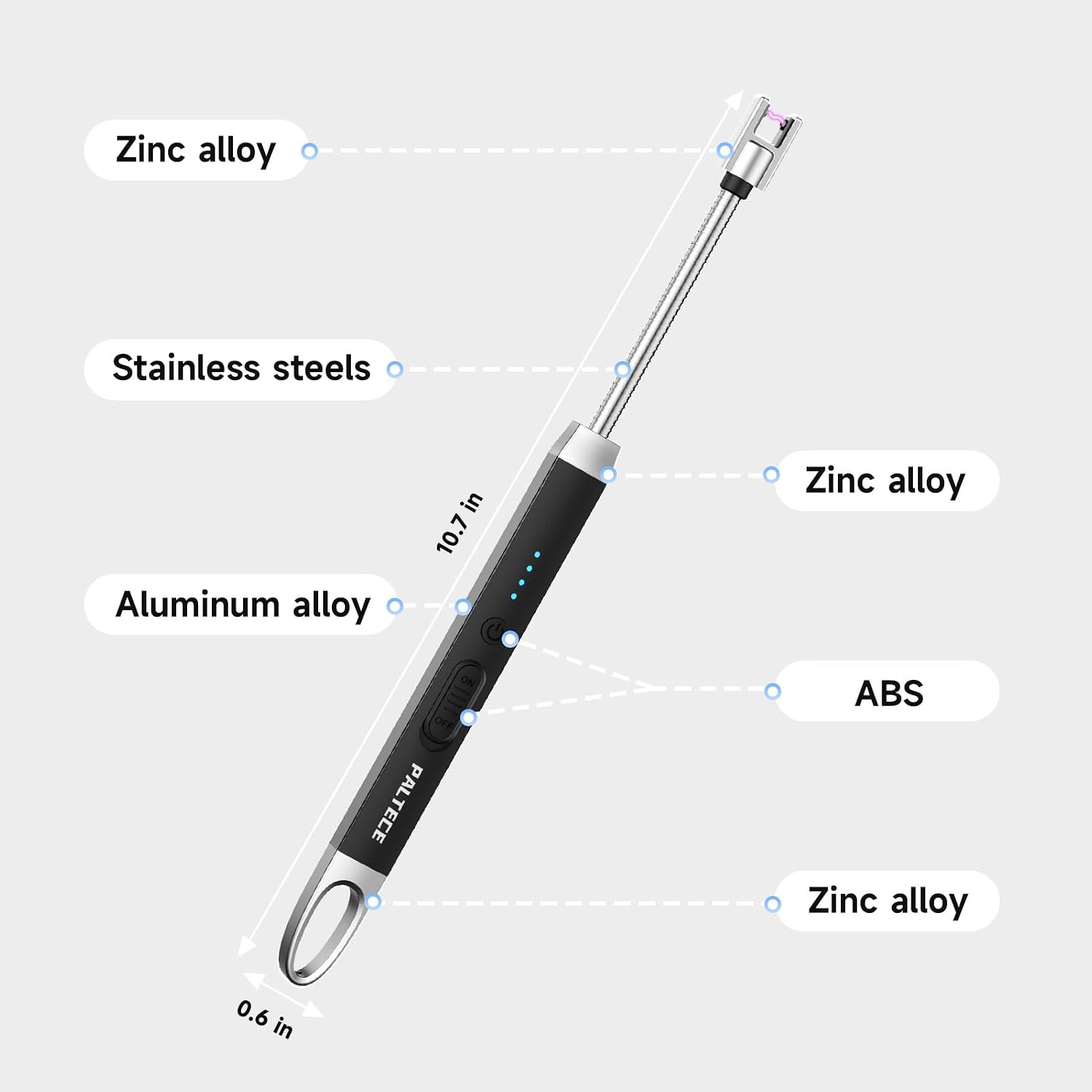 Electric Candle Lighter, USB-C Rechageable Arc Lighters for Camping, Long Lighter with 360° Flexible Neck & Safety Switch, Windproof lighters for BBQ, Gift for Mom, Wife (Black)