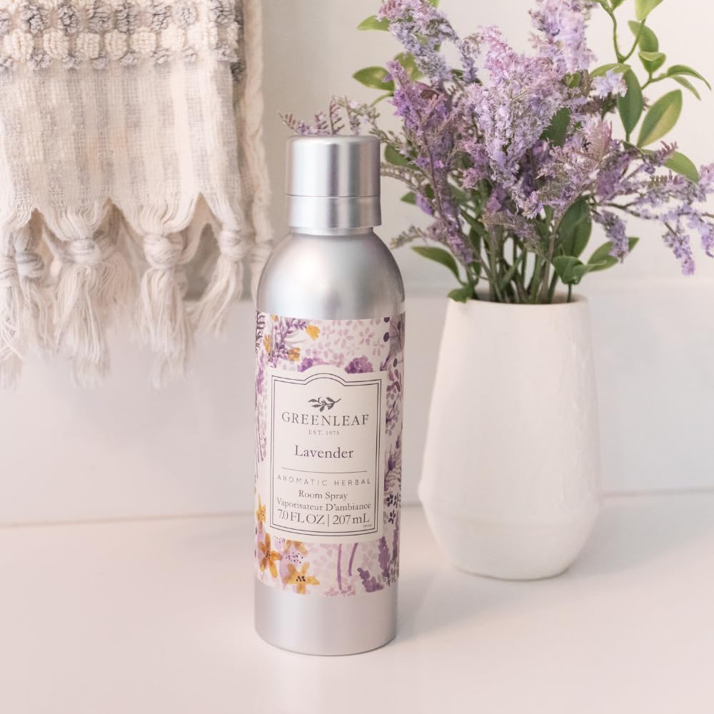 Greenleaf Gifts Lavender Scented Room Air Freshener Spray | Non-Aerosol 7 oz Spray | Floral Scented Air Freshener for Home | Home Fragrance for Bedroom & Bathroom