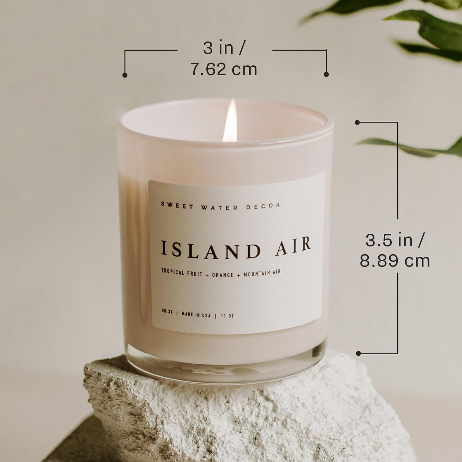 Sweet Water Decor Coastal Lemon Scented Candles - Soy Candles with Lemon, Sea Salt, & Driftwood for Home Decor - Candle Wax with 50 Hours Burn Time - 11Oz Wood Lid White Jar Candles for Home Scented