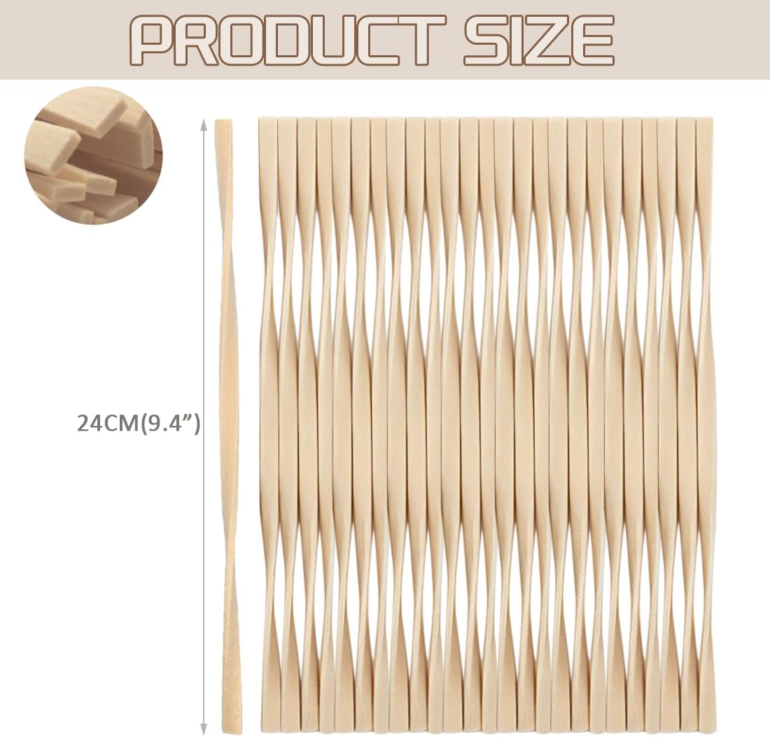 25PCS Volatile Sticks Reed Diffuser Sticks 7mm x 9.45 Inch Twisted, Natural Aroma Essential Oil Refill Replacement for Home Fragrance, Artistic Shape for Larger Air Contact