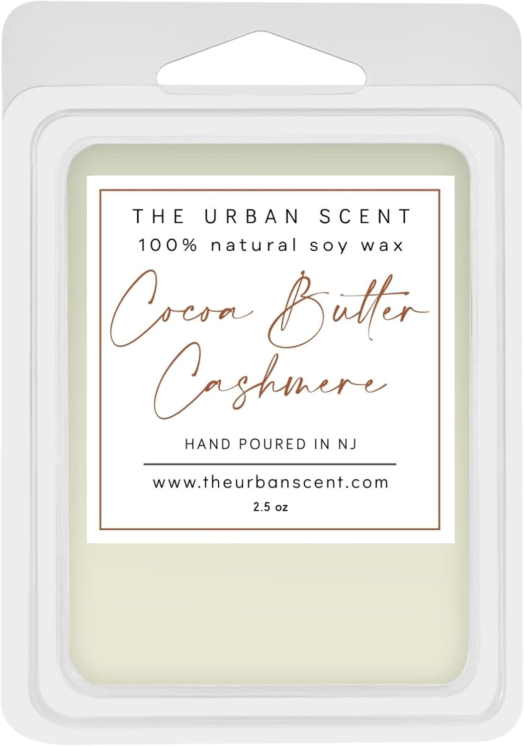 Cocoa Butter Cashmere Wax Melts – Scented Soy Wax Melts, Warm Cocoa Butter, Vanilla & Cashmere Woods Home Fragrance, 6 Cube Clamshell, 2.5 oz