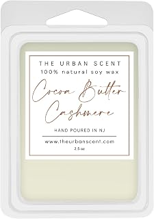 Cocoa Butter Cashmere Wax Melts – Scented Soy Wax Melts, Warm Cocoa Butter, Vanilla & Cashmere Woods Home Fragrance, 6 Cube Clamshell, 2.5 oz