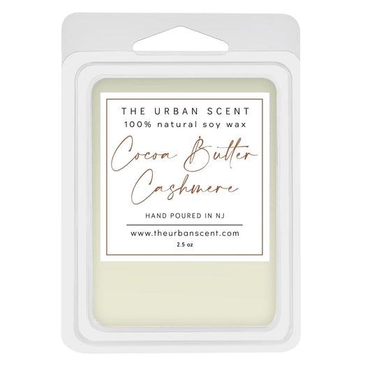 Cocoa Butter Cashmere Wax Melts – Scented Soy Wax Melts, Warm Cocoa Butter, Vanilla & Cashmere Woods Home Fragrance, 6 Cube