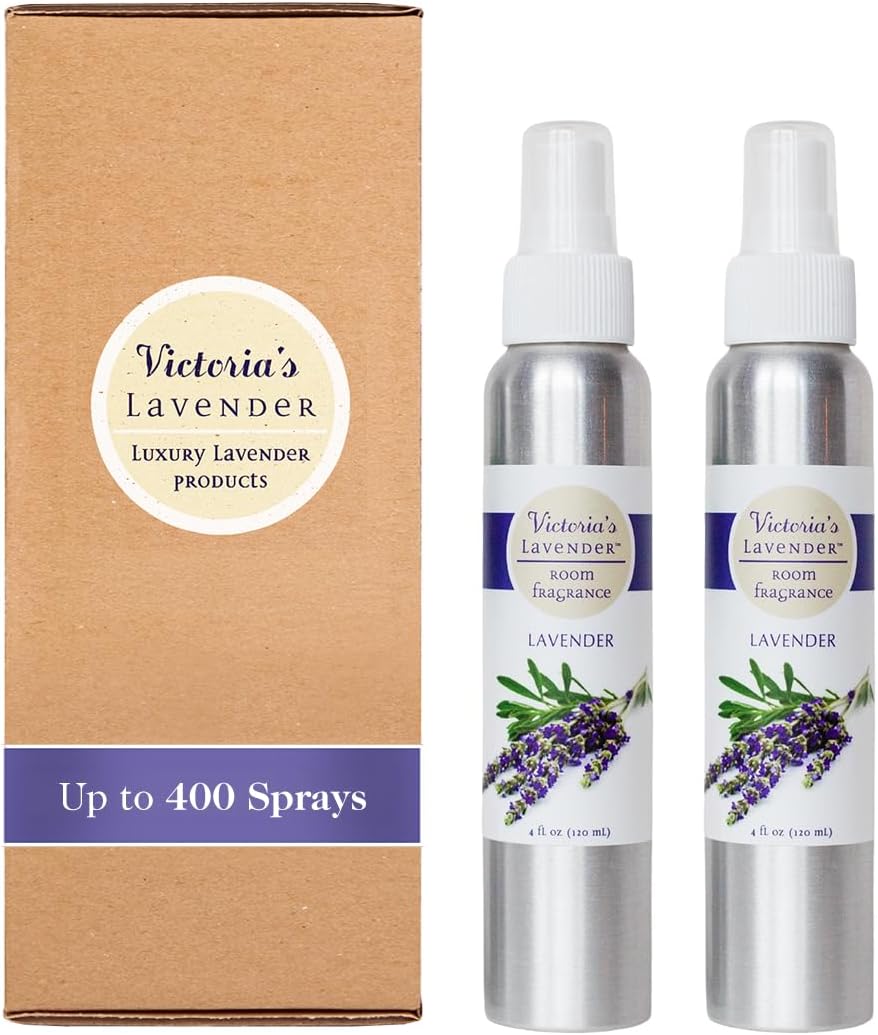 Victoria's Lavender Room Fragrance Spray - Air Freshener & Odor Eliminator - Lavender Spray - Luxury Essential Oil Scent for Home & Bathroom - Aromatherapy Relaxation & Stress Relief- 2 Pack, 4 oz