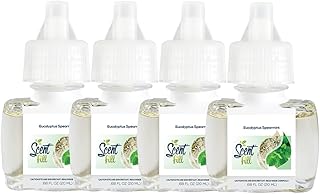 Scent Fill Eucalyptus Spearmint Plug in Air Freshener, 4 Scented Oil Refills