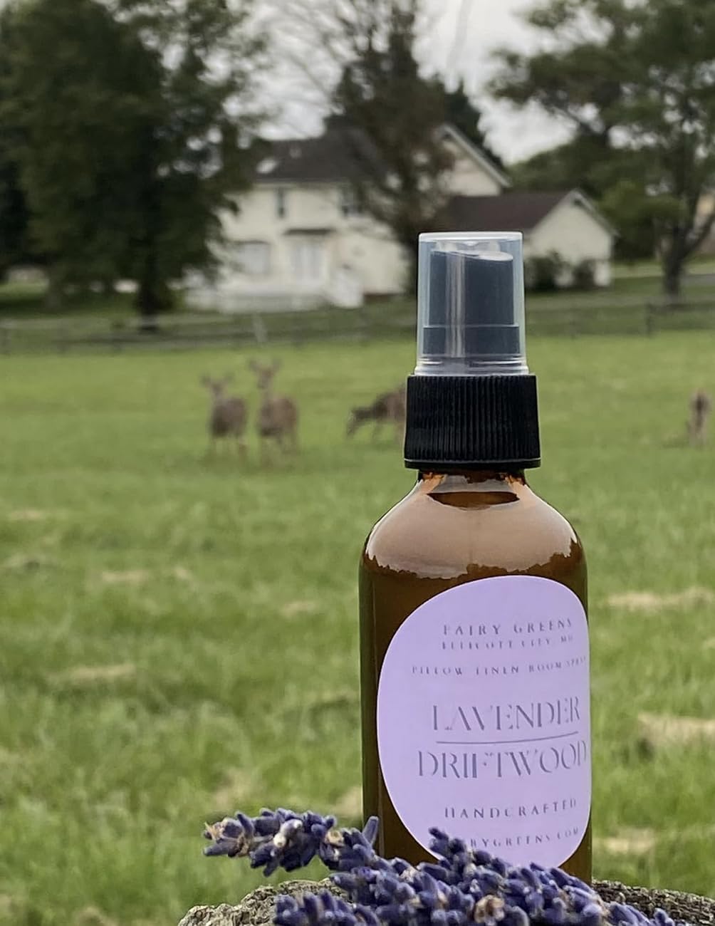Lavender Driftwood Pillow Spray by Fairy Greens L Farm | Natural Room & Linen Spray for Better Sleep | Calming Aromatherapy Room Spray with Essential Oils | Pillow Spray | 2ozBottle