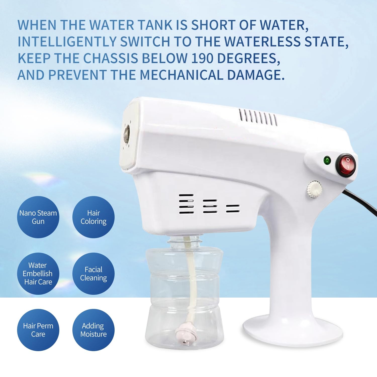 Nano Steam Gun Hair Care Sprayer Micro Mist Machine Spray Gun Facial Steamer