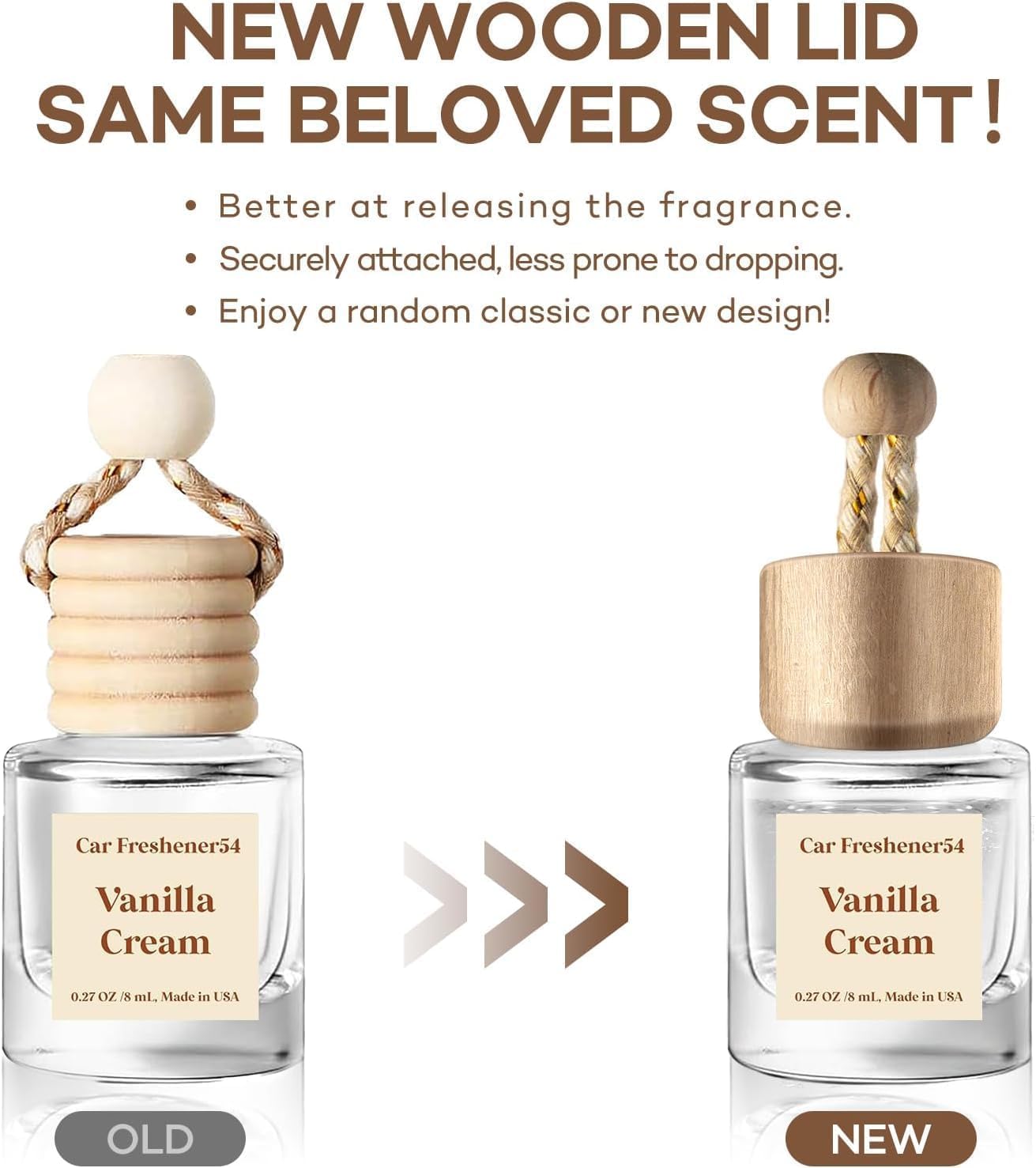 C Classy Hanging Car Air Freshener 2 Pack, Vanilla Cream Essential Oil Diffuser, Long-Lasting Fragrance, Cute Glass Bottle Car Accessories for Women & Men, Made in USA