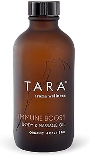TARA Spa Therapy Immune Boost Body & Massage Oil – Premium Organic Oil for Immune Support & Vitality, 100% Pure Essential Oils, Eucalyptus, Tea Tree & Lemon, 4 oz