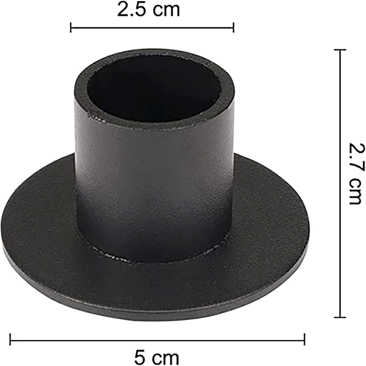 2 Pcs Black Iron Candle Holder for Taper Candles, Wedding, Dinning, Party Decoration (2)