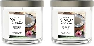 Yankee Candle Coconut Beach Scented Small Tumbler, Single Wick Jar Candle for Tropical Home Fragrance and Stress Relief, Clean Burning Soy Wax Blend, 4.3 Ounce (Pack of 2)