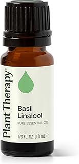 Plant Therapy Basil Linalool Essential Oil 10 mL (1/3 oz) 100% Pure, Undiluted, Aromatherapy, for Muscle Soreness and Digestive Discomfort