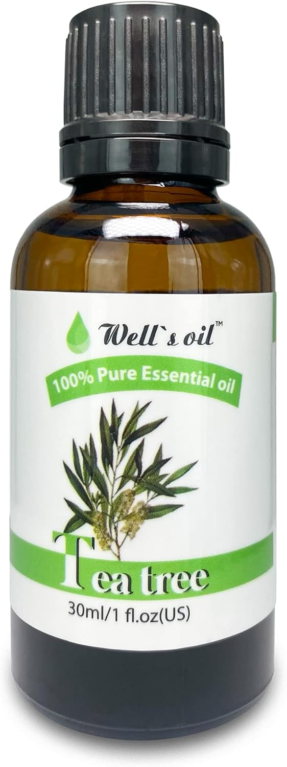 Well’s Oil Tea Tree Essential Oil | 1 fl oz | 100% Melaleuca Alternifolia Leaf Oil | Fresh Aroma | for Aromatherapy & Dilution Use | 30 mL