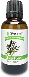 Well’s Oil Tea Tree Essential Oil | 1 fl oz | 100% Melaleuca Alternifolia Leaf Oil | Fresh Aroma | for Aromatherapy & Dilution Use | 30 mL