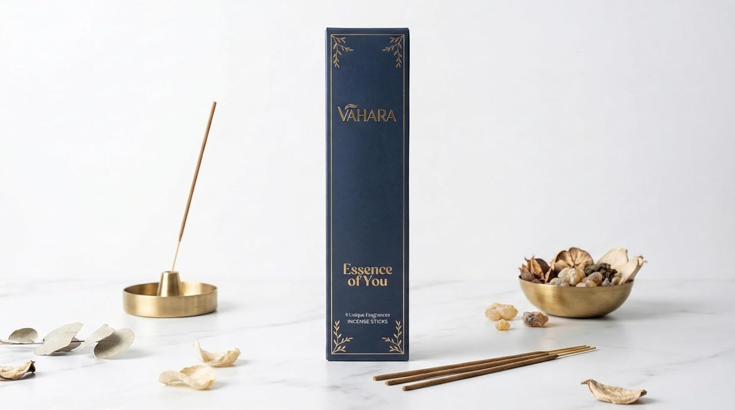 Incense Sticks Variety Pack – Natural Masala Incense Sticks, Premium VAHARA Hand-Rolled Incense for Home Fragrance, Aromatherapy & Meditation (Premium Vahara Essence of You, 6 Fragrance Packs)