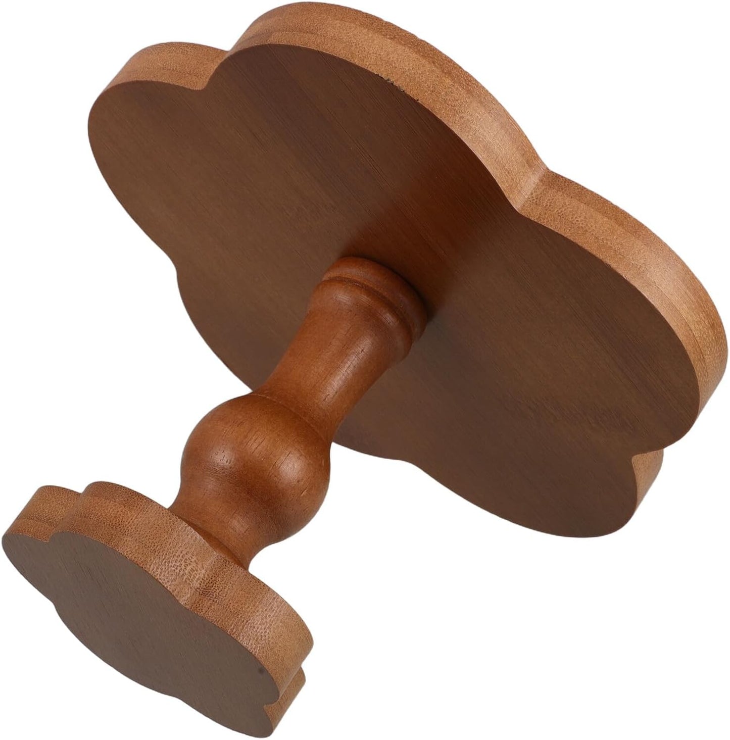 Wood Flower-Shaped Aromatherapy Candle Tray 19x13cm, Footed Decorative Wooden Jewelry and Fruit Bowl for Home Vanity and Desk Display
