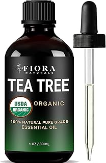 Tea Tree Oil – 100% Pure Organic Tea Tree Essential Oil for Skin, Face, Hair, Scalp, Nails, and Toenail – Therapeutic Grade Tree Tea Oil for Acne & Hair Growth – 1 fl oz - By Fiora Naturals