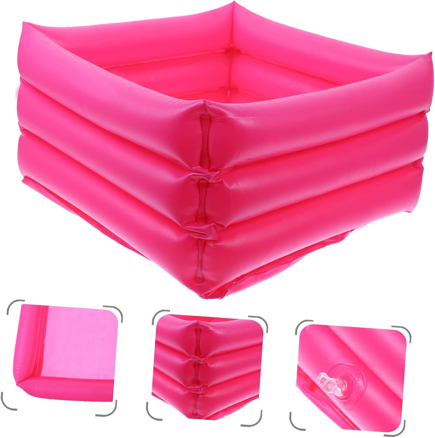 Healeved Inflatable Foot Cleaning Container Portable Pedicure Tub with Drainage Hole Foldable PVC Basin for Family Travel Patient Care Foot Soak