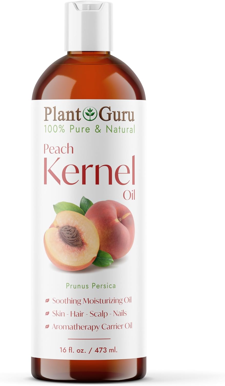 Peach Kernel Oil 16 fl. oz. Cold Pressed 100% Pure & Natural Carrier – Ideal for Skin, Face, Body, and Hair Moisturizer. Great for DIY Creams, Lotions, and Lip Balms.