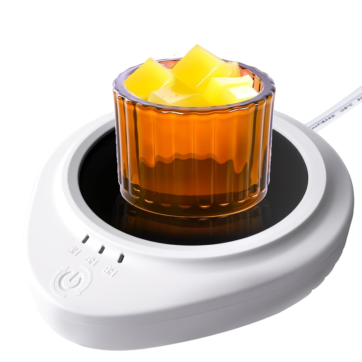 Candle Warmer with Timer,Coffee Cup Warmer with Timer,Fastest Heating & Highest Temperature，Three time Gears (3H, 6H