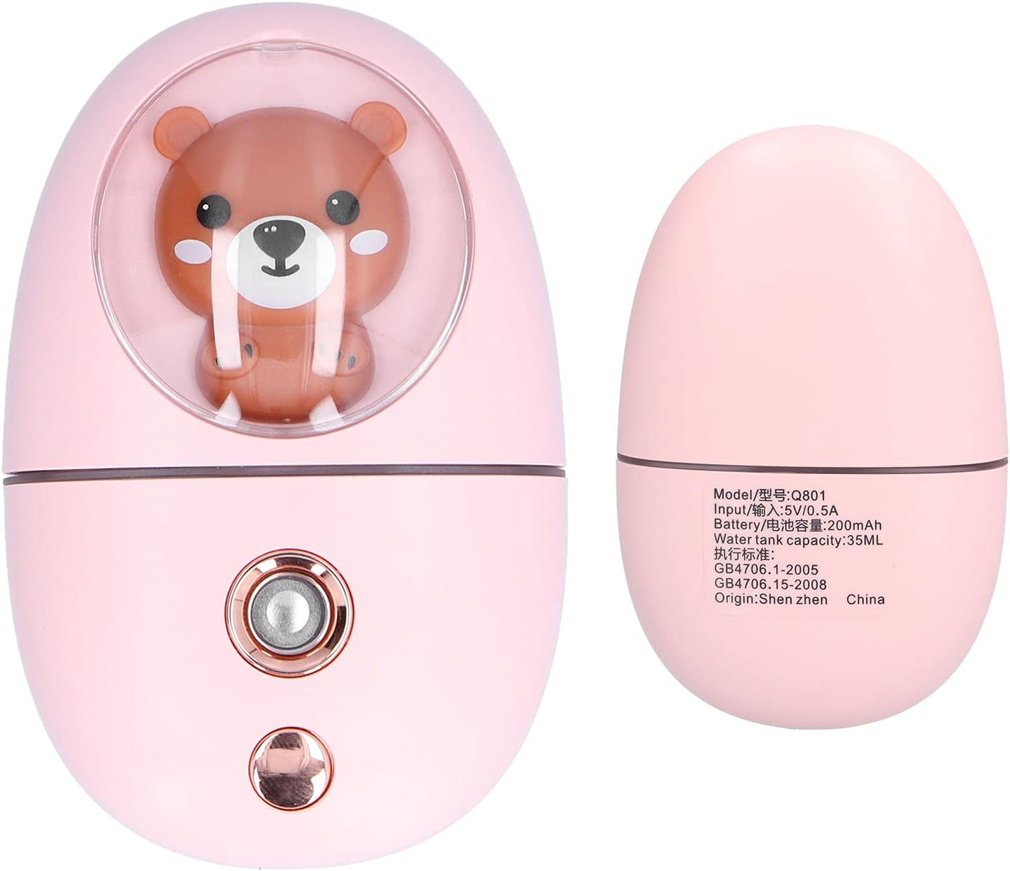 GLOGLOW Portable Nano Facial Steamer Handheld Facial Mist Sprayer Cordless Face Moisturizer with 35ml Water Tank 60 Min Battery Warm Light for Home Travel Skin Care Hydration