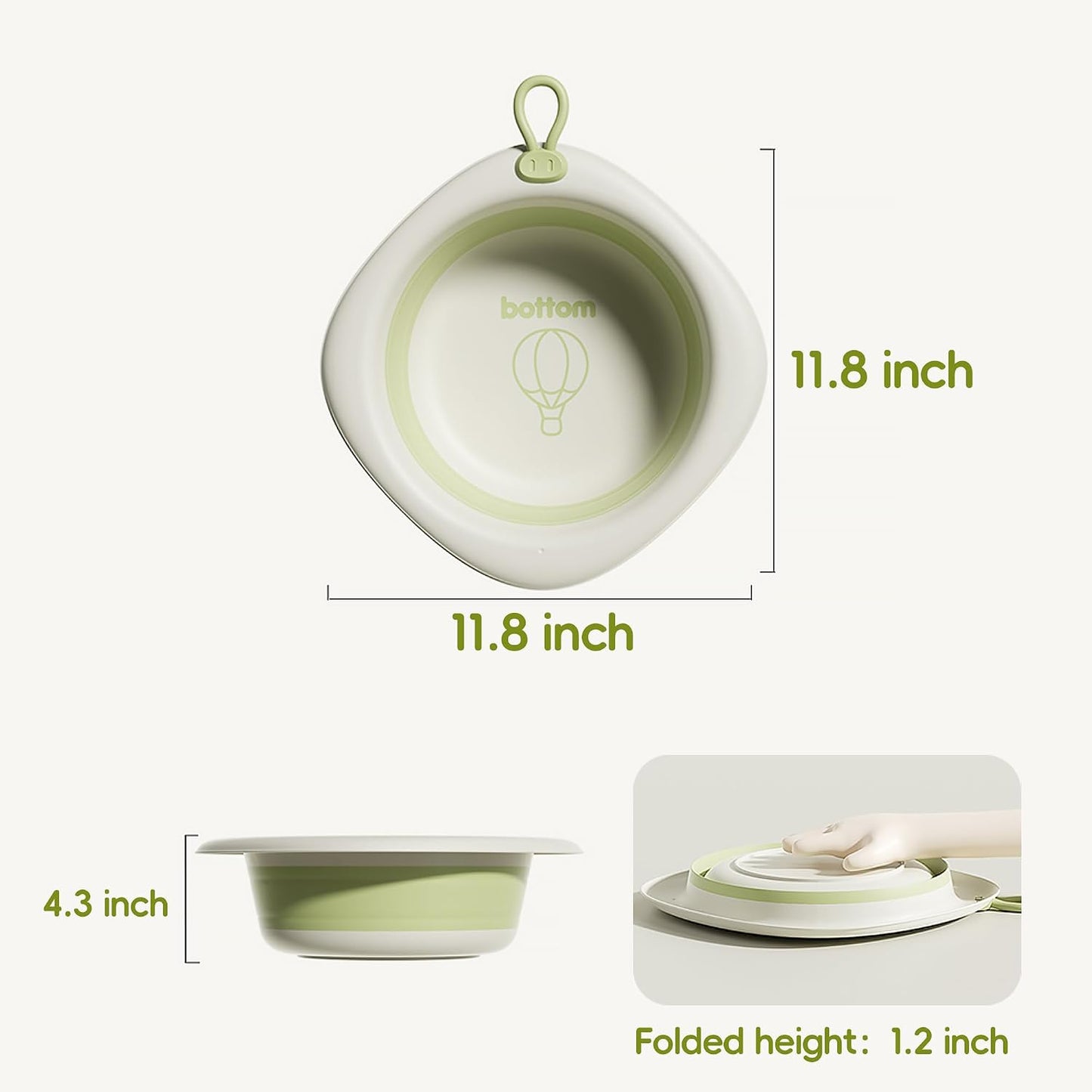 3-Pack Collapsible Wash Basin Set, Baby Kids Foldable Small Wash Basin, Portable Plastic Basins for Bottles, Travel, Camping, Laundry
