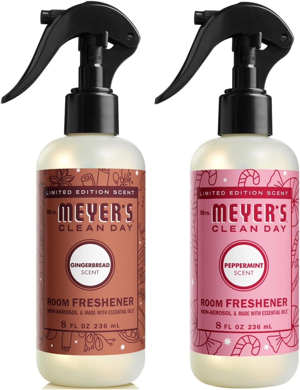 MRS. MEYER'S Room FRESHENER Variety Pack Variation (Gingerbread + Peppermint)