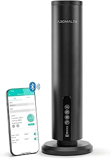 Waterless Nebulizing Essential Oil Diffuser – Wireless Rechargeable Bluetooth App Control – Cold Air Aromatherapy Scent Machine for Large Rooms, Home, Office & Spa – Quiet & Portable, Black