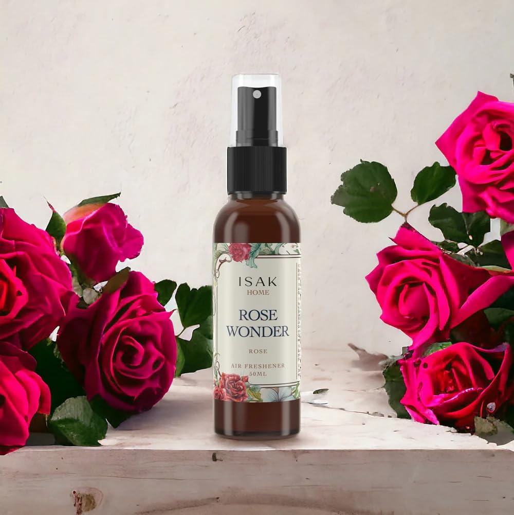 ISAK Rose Wonder Air Freshener Room Spray for Home Spray for Good Smell, Enhance Mood, Scented Air Freshener used on Curtains, Cushions, Fabric Wall - 50 ml