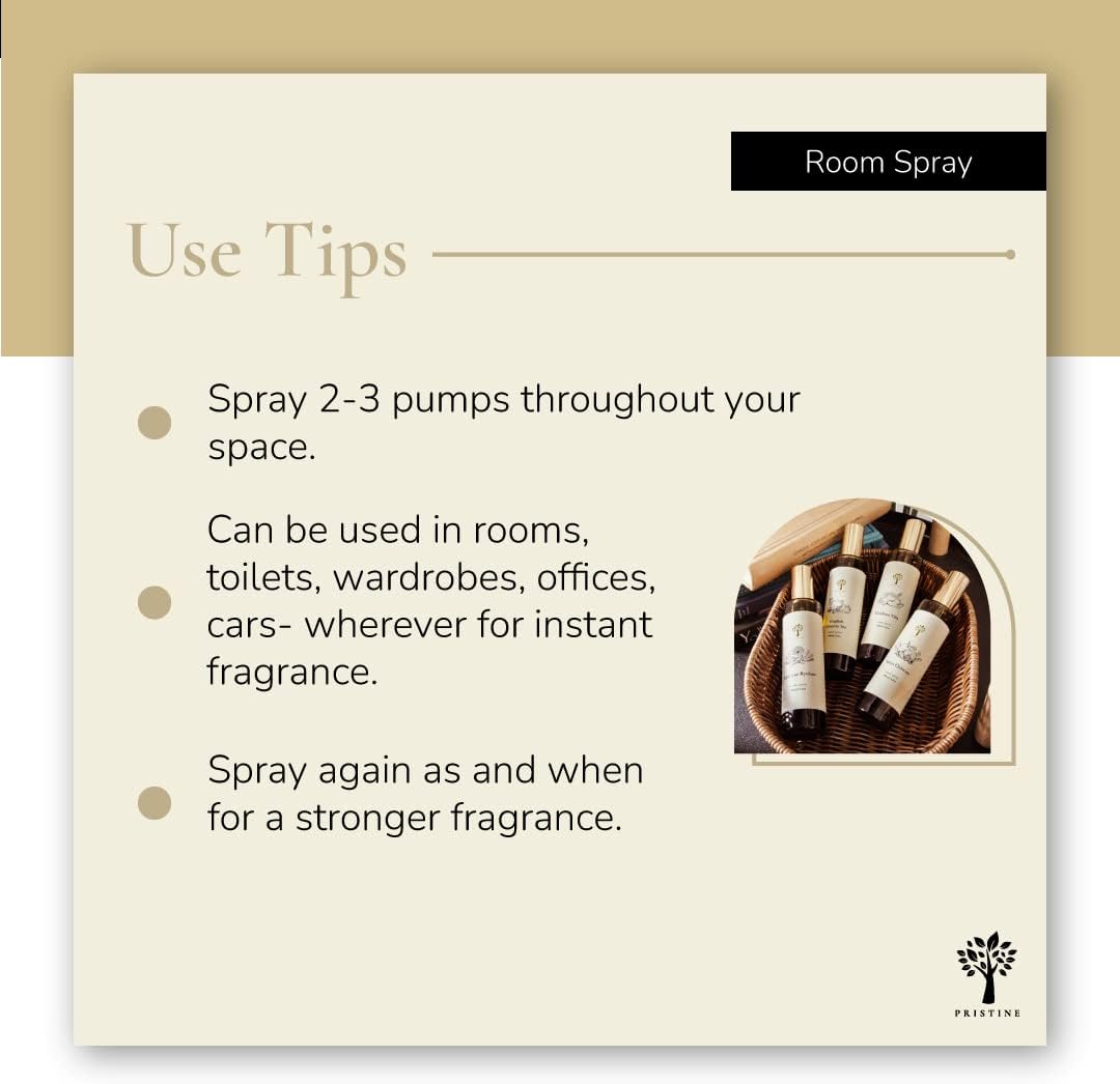PRISTINE English Country Inn Linen & Room Spray Air Freshener, Made With Essential Oils, Fragrance room spray with Strawberry and Vanilla 3.4oz Pillow Spray
