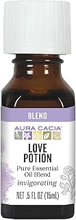 Aura Cacia Love Potion Essential Oil Blend | Romantic Aromatherapy with Jasmine, Ylang-Ylang, Sandalwood, Patchouli, Mandarin, Lemon, Cardamom, Vetiver | 0.5 Fl Oz (Pack of 1)