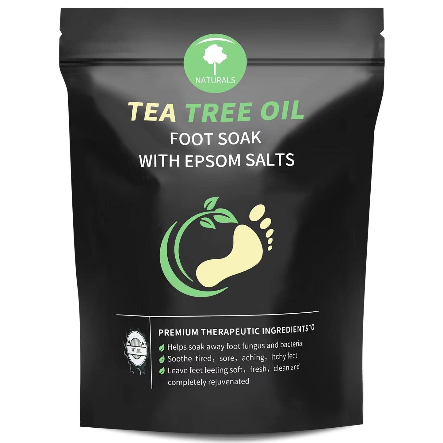 Tea Tree Oil Foot Soak with Epsom Salt, Foot Bath Salt for At-Home Pedicure, Refreshing Foot Soak for Tired Feet, Botanical Oil Blend, 16 oz