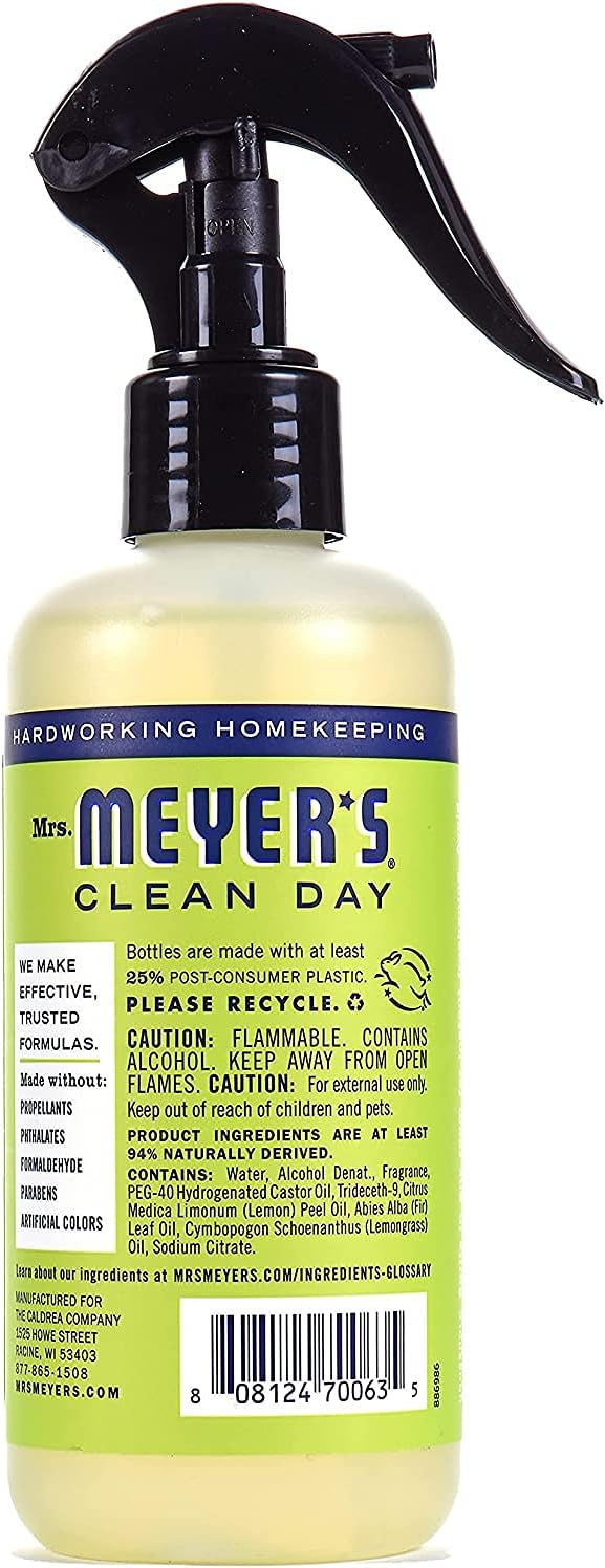 Mrs. Meyer’s Clean Day Room Freshener Spray, Lemon Verbena Scent, Instant & Refreshing Fragrance Made with Essential Oils (8 Fl Oz, Pack of 1)