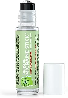MIGRASTIL Migraine Stick with Magnesium. Cooling Peppermint Eucalyptus Essential Oil Topical Magnesium for Headache Support. Made in The USA 10 ml