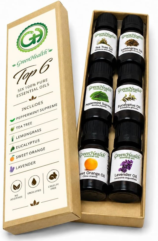 GreenHealth Top 6 Essential Oil Gift Set
