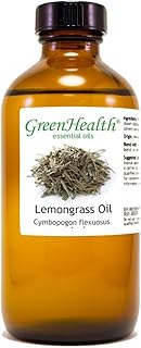 GreenHealth Lemongrass - 8 fl oz (237 ml) Glass Bottle with Cap - 100% Pure Essential Oil
