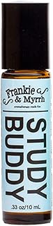 Frankie & Myrrh Study Buddy Roll On | Essential Oil Roller for Energy and Focus w/Peppermint, Lemon, Rosemary