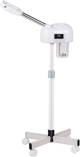 Professional Facial Steamer, Hot Mist Spray & Ozone, LCD Touch Screen & Timer Function, 600CC Large Capcity Water Jag, SPA at Home, White