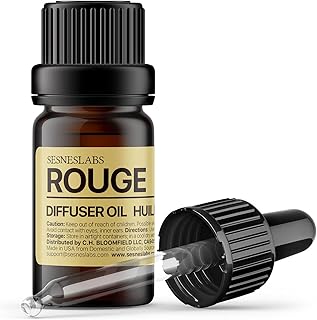 Rouge Diffuser Oil, Ambroxan Molecule-Based Scent, Saffron, Jasmine, Cedarwood Essential Oils Blend for Ultrasonic Diffuser Scent Projects(.33 oz/10 ml)