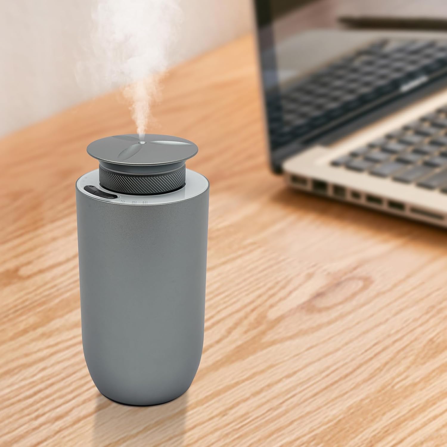 Mini Essential Oil Diffuser for Car with 3 Spray Modes 2000mAh Battery USB Charging 72H Standby Aroma Diffuser Fragrance Expander Greenish-Gray Aluminum Alloy