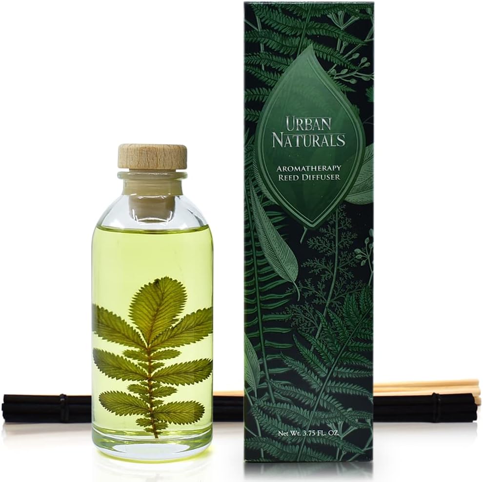 Urban Naturals Eucalyptus Sage Reed Diffuser Oil Gift Set | Eucalyptus, Sage, Mint, Lime & Cedarwood Essential Oils| Soothing & Relaxing Scent for Bathroom or Bedroom