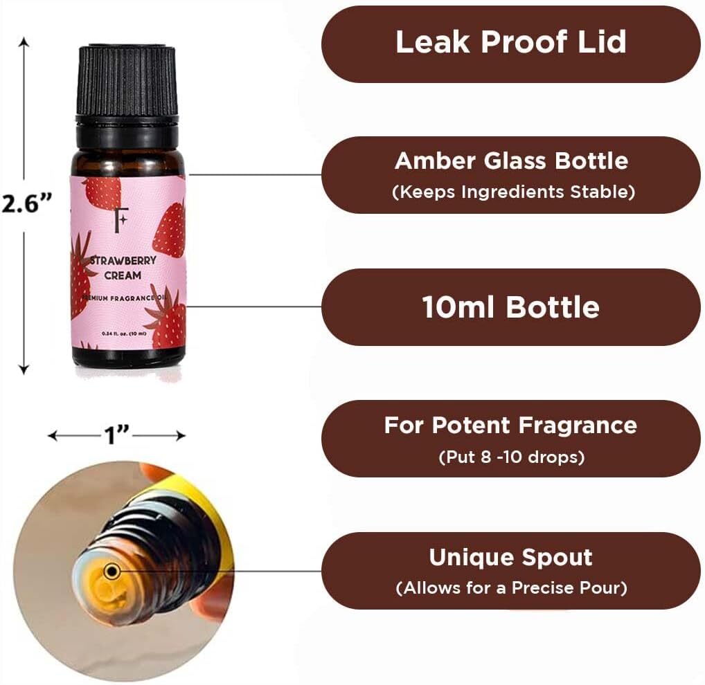 Folkulture Fruity Essential Oils Set for Diffuser | Pack of 3 Fruity Aromatherapy Oils – Peach, Strawberry | Refreshing Home Fragrance for Relaxation & Every Day Gifts Set