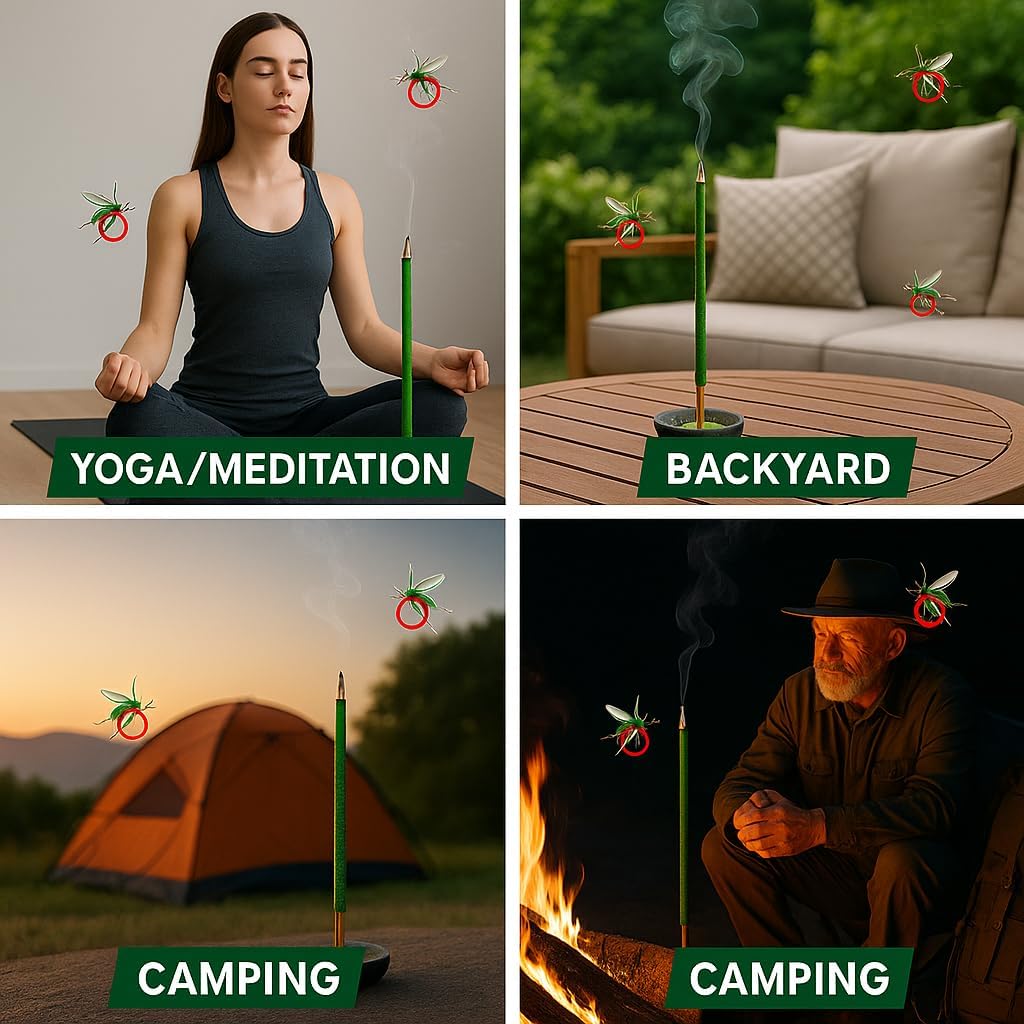 Bless-International-Mosquito-Repellent-Incense-Sticks-75-PCS Natural-Organic-Plant-Based-Lemongrass-Citronella-Rosemary-Ingredients-Pet-Safe Bug-Insect-Barrier-for-Yard-Garden-Lawn-Camping-Fishing