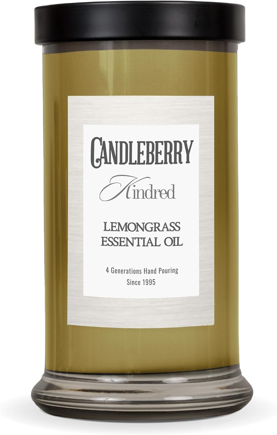 Candleberry Candles Kindred Collection | Luxury Glass Jar | USA Hand Poured Soy Blend Candle | Highly Scented & Long Lasting | Up to 90 Hour Burn Time (Lemongrass Essential Oil)