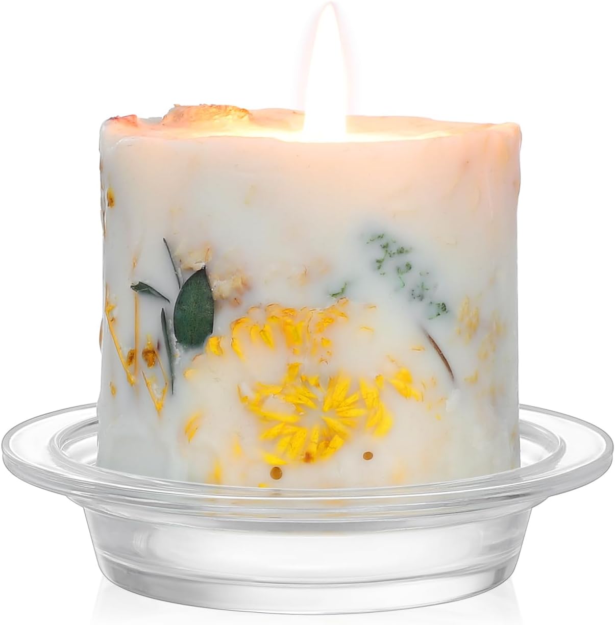 KESYOO 4.5 Inch Wax Warmer Dish: Transparent Glass Replacement Plate - Grass Hat Shape Candle Melt Liner for Bedroom - Aromatherapy Oil Heating