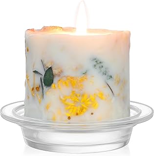 KESYOO 4.5 Inch Wax Warmer Dish: Transparent Glass Replacement Plate - Grass Hat Shape Candle Melt Liner for Bedroom - Aromatherapy Oil Heating